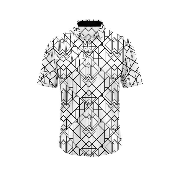 Teroprints ABSTRACT GRID HAWAIIAN SHIRT 0