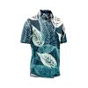 Teroprints BLUE LEAF HAWAIIAN SHIRT 2