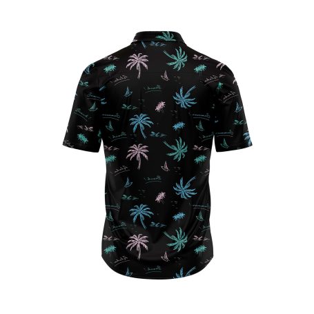 Teroprints Black Palm Tree Hawaiian Shirt 1