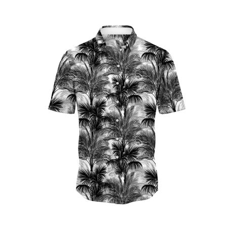 Teroprints Black Palm Tree Hawaiian Shirt