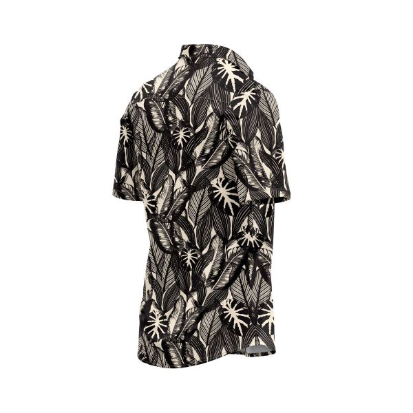 Teroprints Black Tropical Leaf Hawaiian Shirt 3