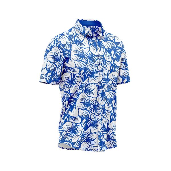 Teroprints Blue Floral Hawaiian Shirt 2