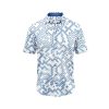 Teroprints Blue Geometric Wave Hawaiian Shirt