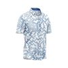 Teroprints Blue Geometric Wave Hawaiian Shirt 2