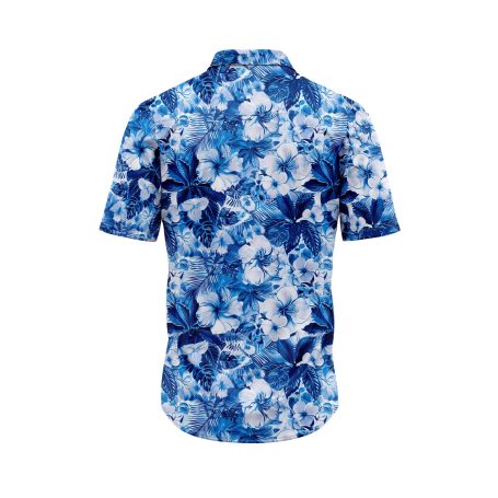 Teroprints Blue Hibiscus Hawaiian Shirt 1