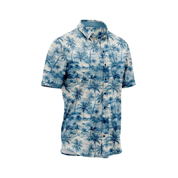 Teroprints Blue Palm Tree Hawaiian Shirt 2