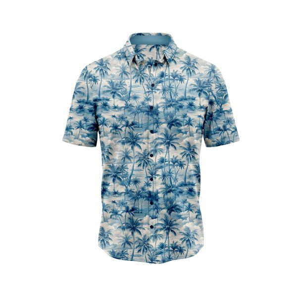 Teroprints Blue Palm Tree Hawaiian Shirt