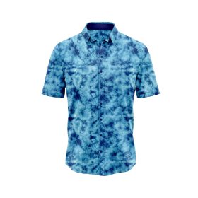 Chromatic Mosaic Blue Hawaiian Shirt