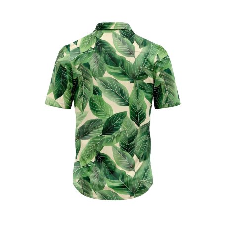 Teroprints GREEN LEAF HAWAIIAN SHIRT 1