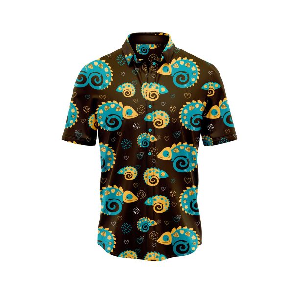 Teroprints Golden Chameleon Hawaiian Shirt