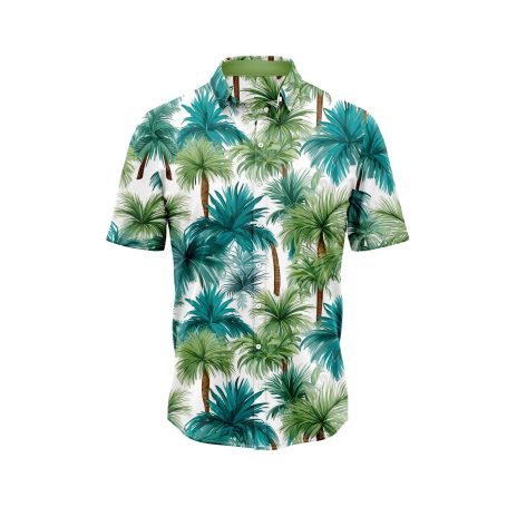 Teroprints Green Palm Tree 2 Hawaiian Shirt