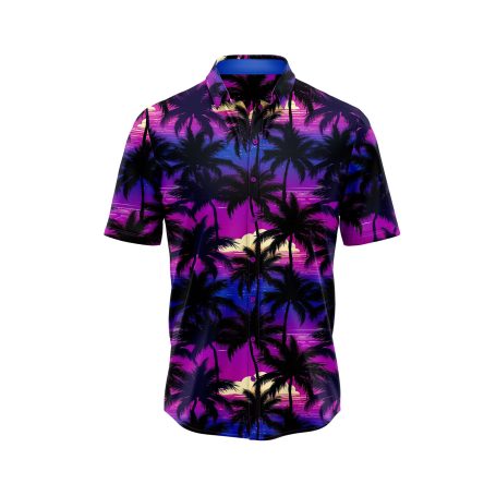 Teroprints Midnight Palm Tree Hawaiian Shirt