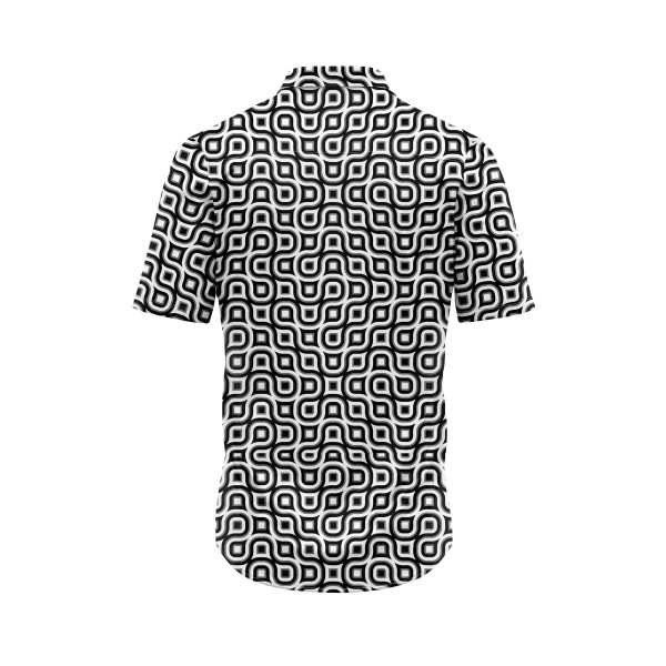 Teroprints Monochrome Wave Hawaiian Shirt 1