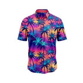 Neon Palm Tree 4 Hawaiian Shirt