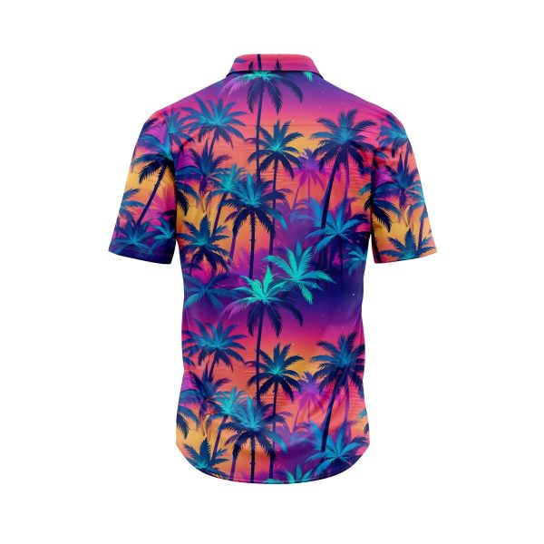 Teroprints NEON PALM TREE 4 HAWAIIAN SHIRT 1