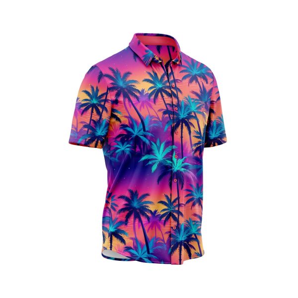 Teroprints NEON PALM TREE 4 HAWAIIAN SHIRT 2