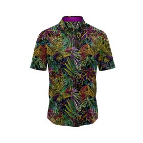 Neon Monstera Leaf Hawaiian Shirt