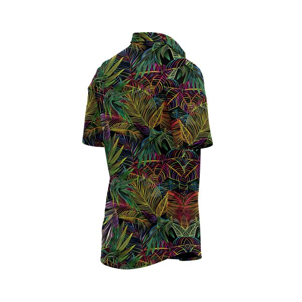 Teroprints Neon Monstera Leaf Hawaiian Shirt 3