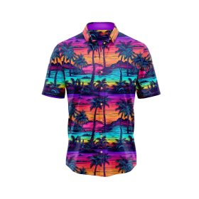 Neon Sky Palm Tree 2 Hawaiian Shirt