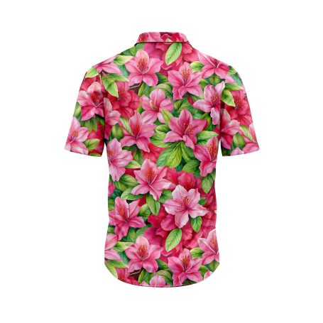 Teroprints PINK HIBISCUS HAWAIIAN SHIRT 1