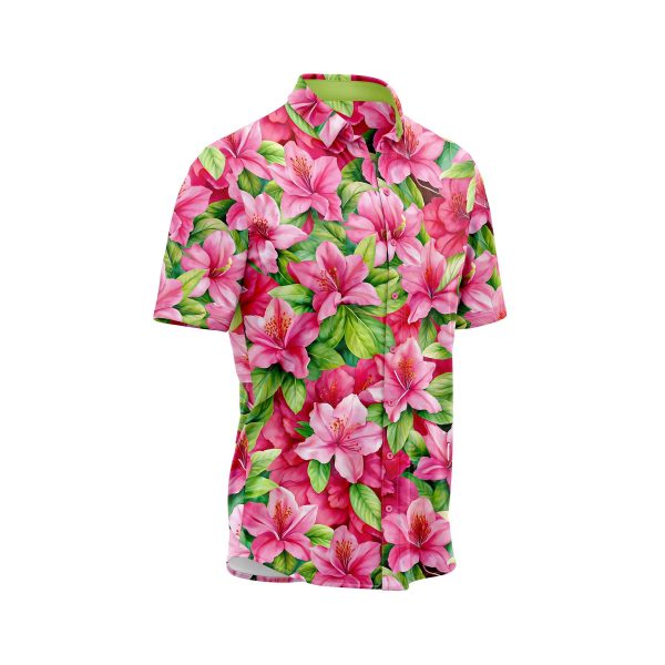 Teroprints PINK HIBISCUS HAWAIIAN SHIRT 2