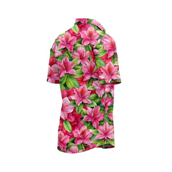 Teroprints PINK HIBISCUS HAWAIIAN SHIRT 3