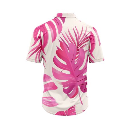 Teroprints PINK LEAF HAWAIIAN SHIRT 1