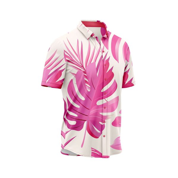 Teroprints PINK LEAF HAWAIIAN SHIRT 2