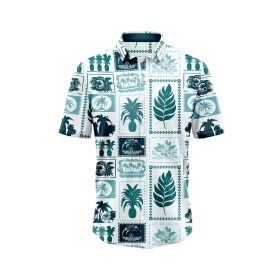 Palm Pineapple Square Pattern Hawaiian Shirt