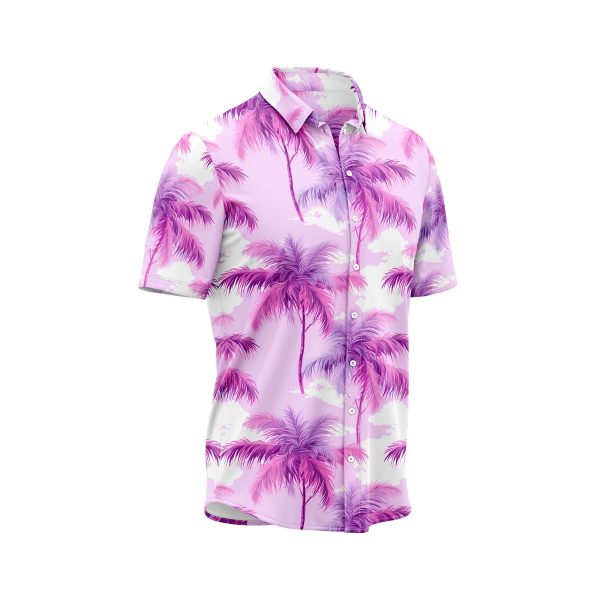 Teroprints Pink Palm Tree Hawaiian Shirt 2