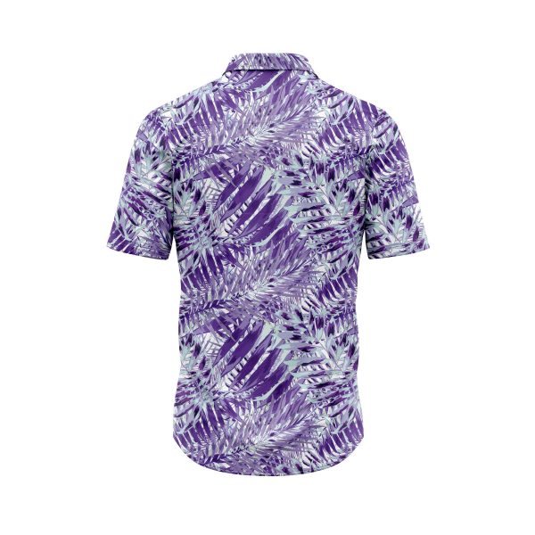 Teroprints Purple Palm Leaf Hawaiian Shirt 1