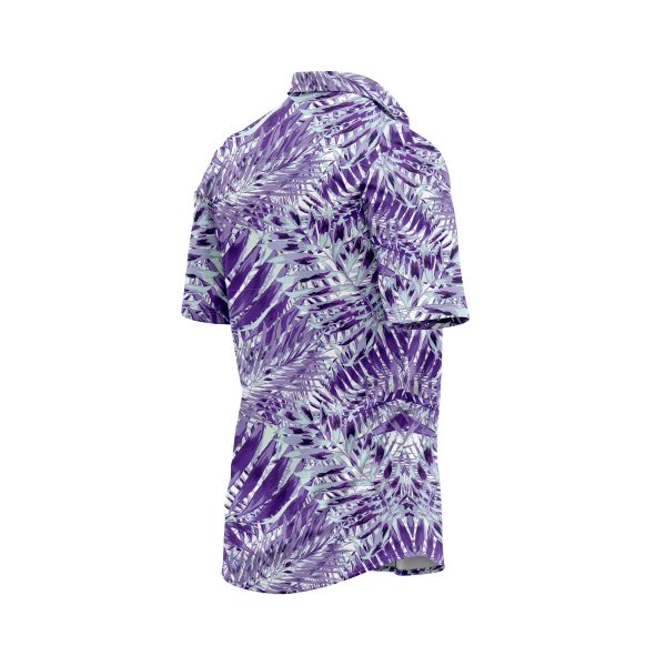 Teroprints Purple Palm Leaf Hawaiian Shirt 3