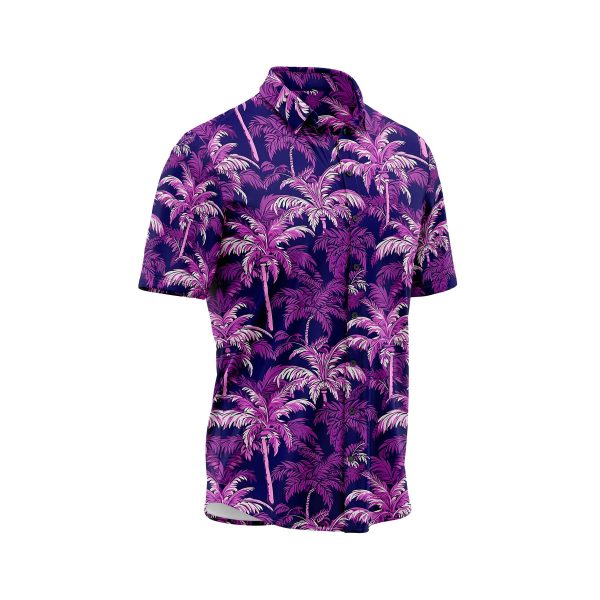 Teroprints Purple Palm Tree Hawaiian Shirt 2