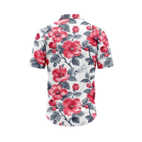 Teroprints RADIANT RED FLORAL HAWAIIAN SHIRT 1