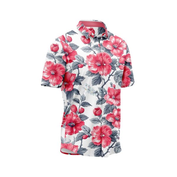 Teroprints RADIANT RED FLORAL HAWAIIAN SHIRT 2