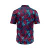 Teroprints TROPICAL BLUE BURGUNDY LEAF HAWAIIAN SHIRT 1