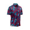 Teroprints TROPICAL BLUE BURGUNDY LEAF HAWAIIAN SHIRT 2