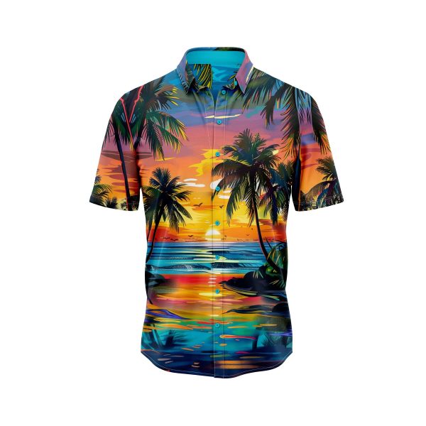 Teroprints TROPICAL SUNSET HAWAIIAN SHIRT 0