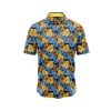 Teroprints Tropical Blue Gold Monstera Hawaiian Shirt