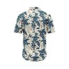 Teroprints Tropical Blue Leaf Hawaiian Shirt 1