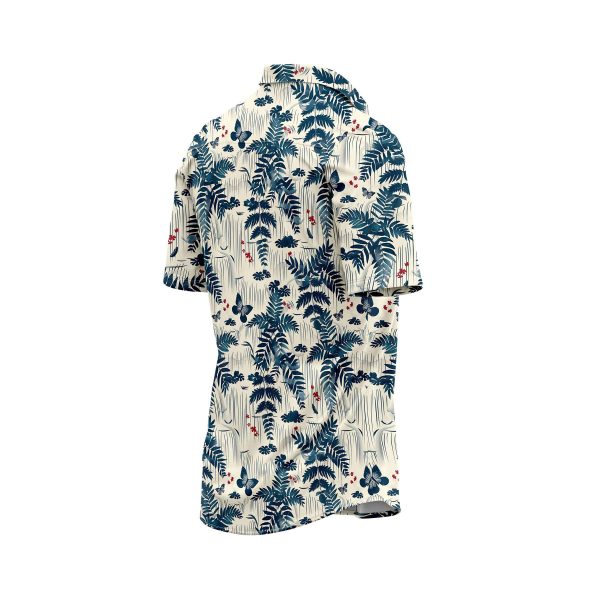 Teroprints Tropical Blue Leaf Hawaiian Shirt 3