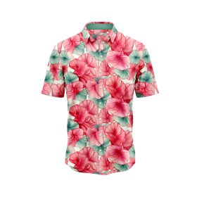 Vibrant Pink And Red Hibiscus Floral Hawaiian Shirt