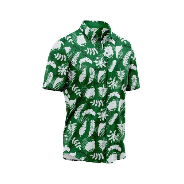 Teroprints White Leaf Hawaiian Shirt 2