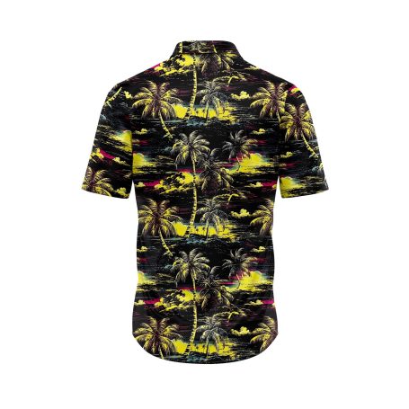 Teroprints Yellow Palm Beach Hawaiian Shirt 1