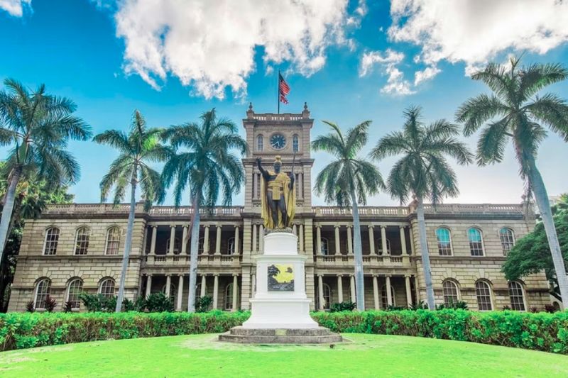 The `Iolani Palace in Honolulu is the only royal palace in the United States