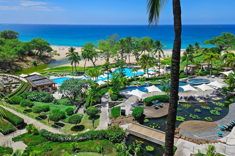 The Westin Hapuna Beach Resort is celebrated for its expansive grounds and stunning oceanfront views