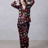 Trump Family Black Satin Silky Pajamas Set a