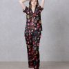 Trump Family Black Satin Silky Pajamas Set b