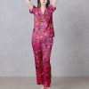 Trump Family Pink Satin Silky Pajamas Set b