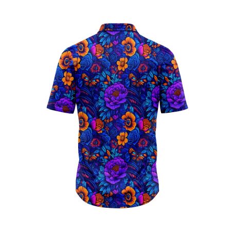 Vibrant Flowers and Butterflies Hawaiian Shirt